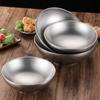 Vintage Nostalgic Stainless Steel Ramen Bowl Double Layer Dough Bowl Mixed Noodle Rice Soup Bowl Salad Bowl Cold Noodle Bowl