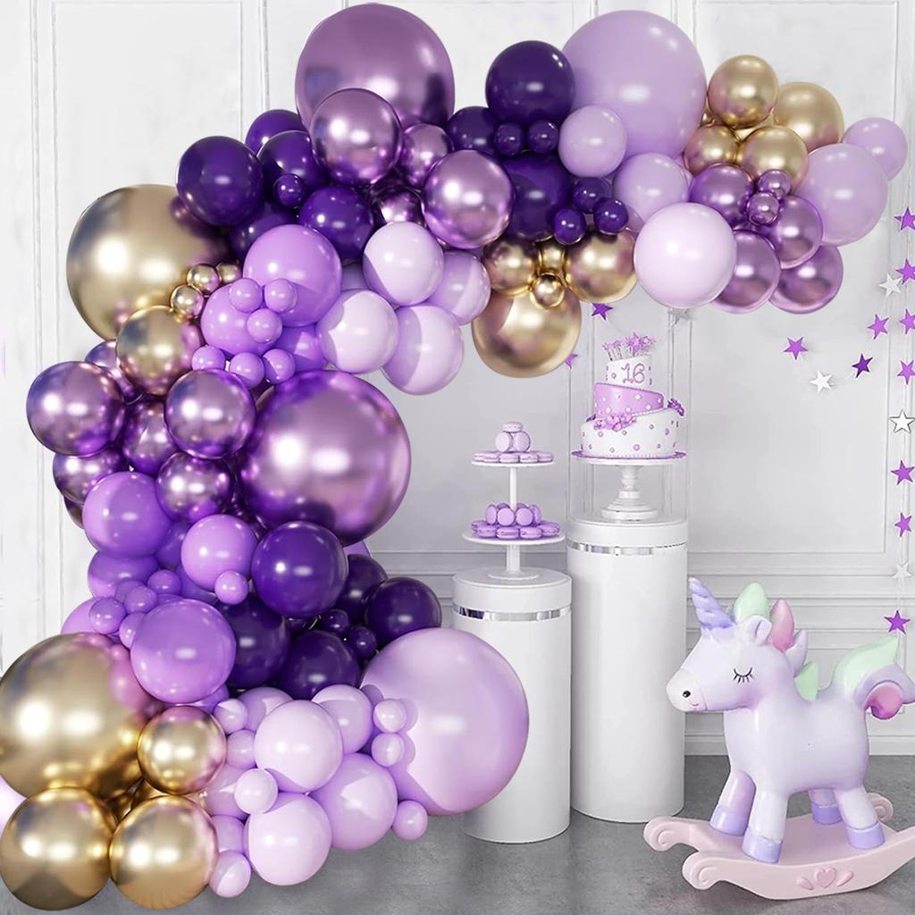 Paarse Ballonslinger Boog Kits Verjaardagsfeest Decoratie Kinderen Bruiloft Verjaardagsfeest Benodigdheden Babyshower Confetti Latex Ballon
