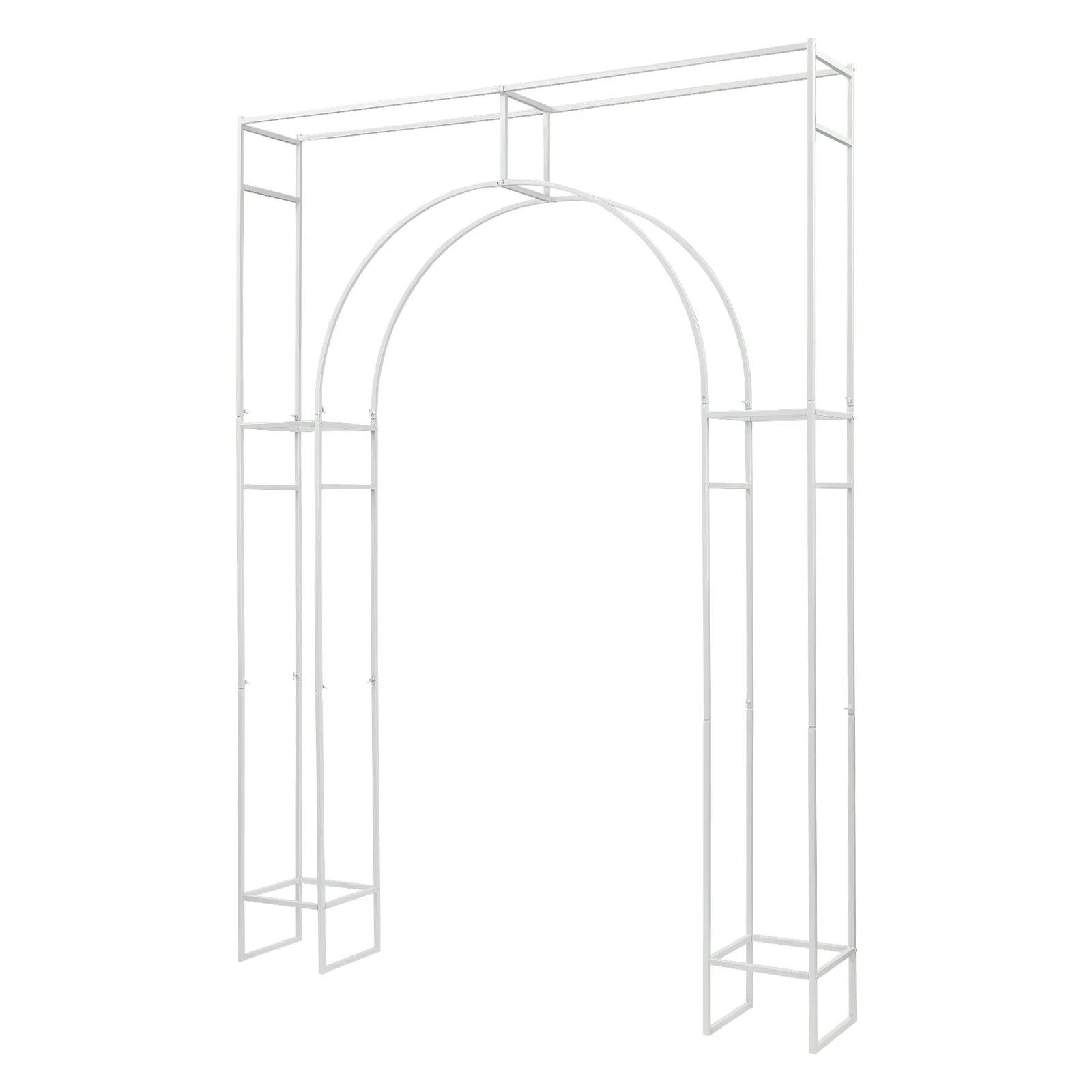 

7.87ft Wedding Arch Square Metal Balloon Stand Garden Arch for Birthday Party Background Decoration L білий