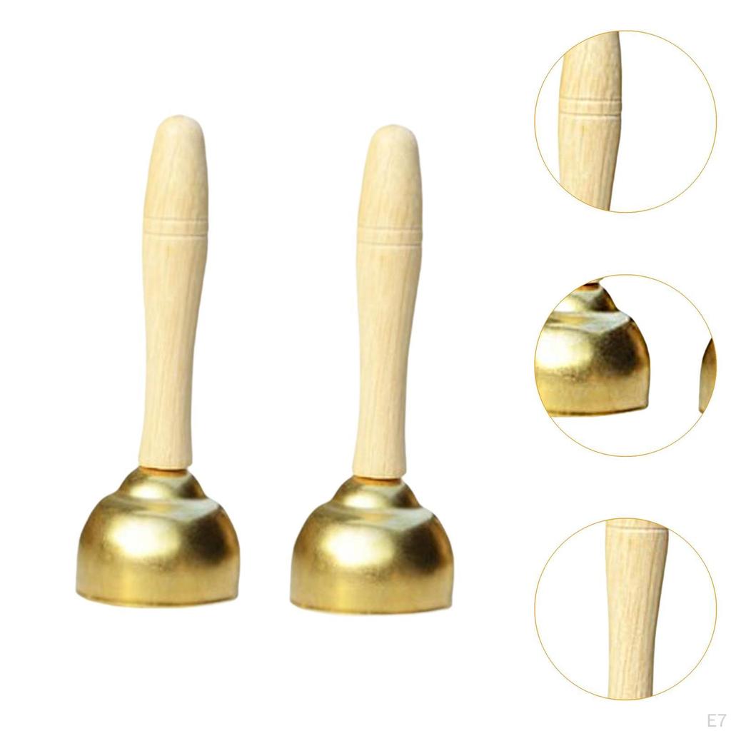 2 Pieces Hand Bells Set, Metal Percussion Musical Instrument