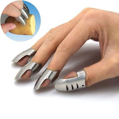 Skärbeständiga skyddande handverktyg 4 st/set Skiva Matlagningsprylar Rostfritt stål Fingerskydd Fingerhandskydd