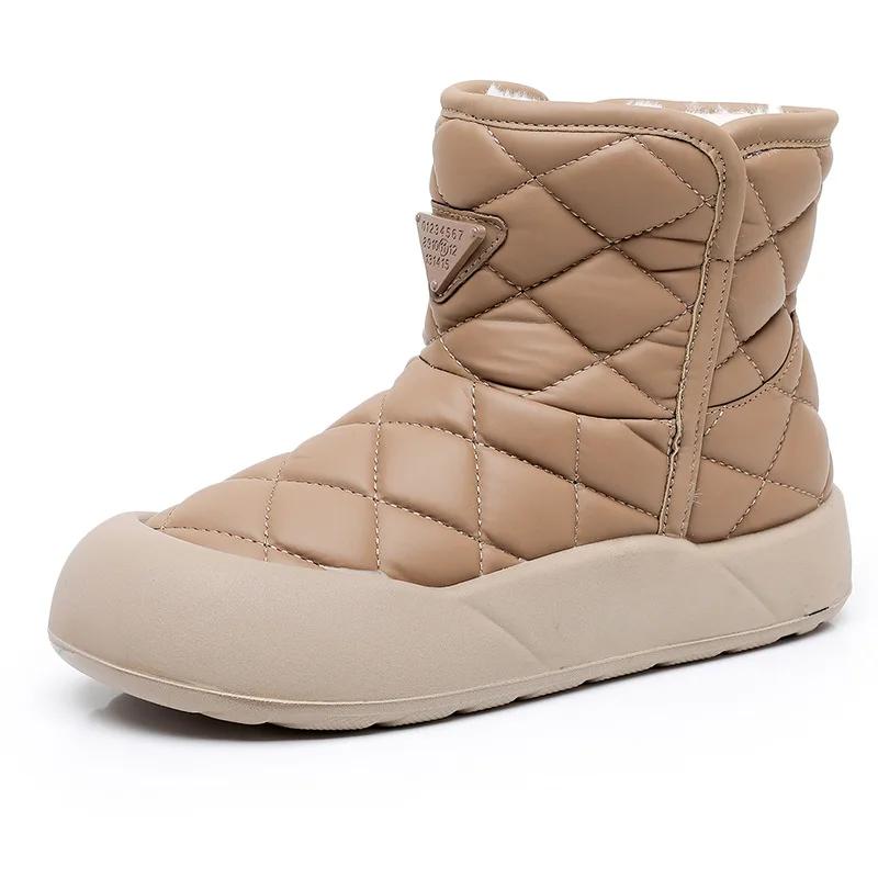 Fashion Women Waterpoof Platform Warm Snow Boots Winter Thick Sole Non Slip Outdoor Cotton Shoe Woman Non Slip Casual Comfort Ankle Boot
