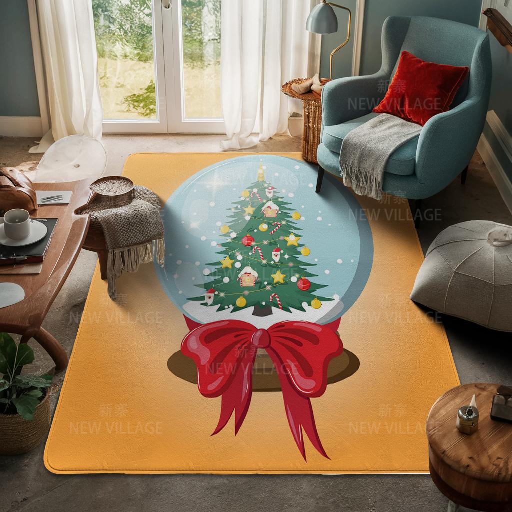 House Entrance Carpet Home Door Mat Living Room Bath Foot Bathroom Non-slip Water Absorption Rugs Bath Merry Christmas Winter