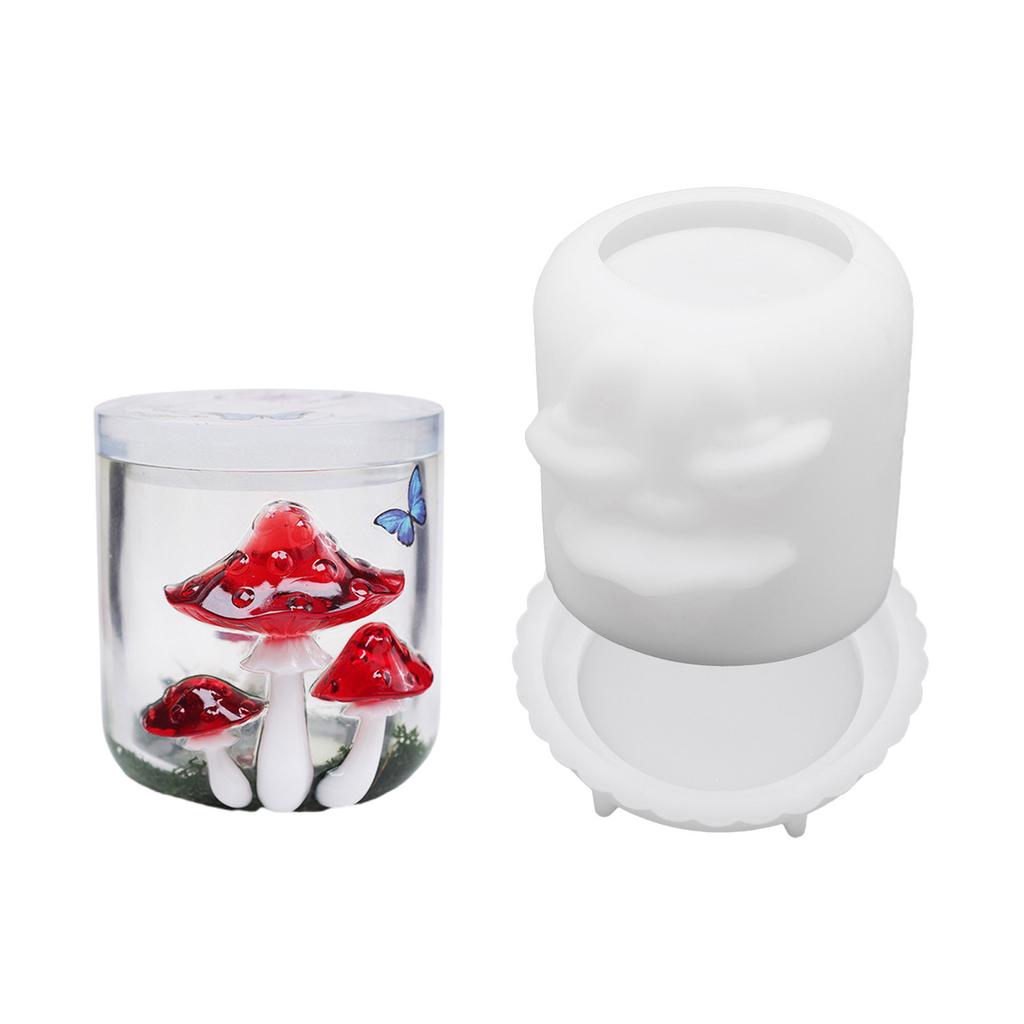 Food Grade Silicone Mushroom Jar Mould for Epoxy Resin Craft Reusable Art Projects Supplies