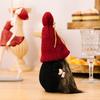 Stylish Burgundy Knitted Hat Gnome Doll With Champagne Sign For Festive Bar Decor