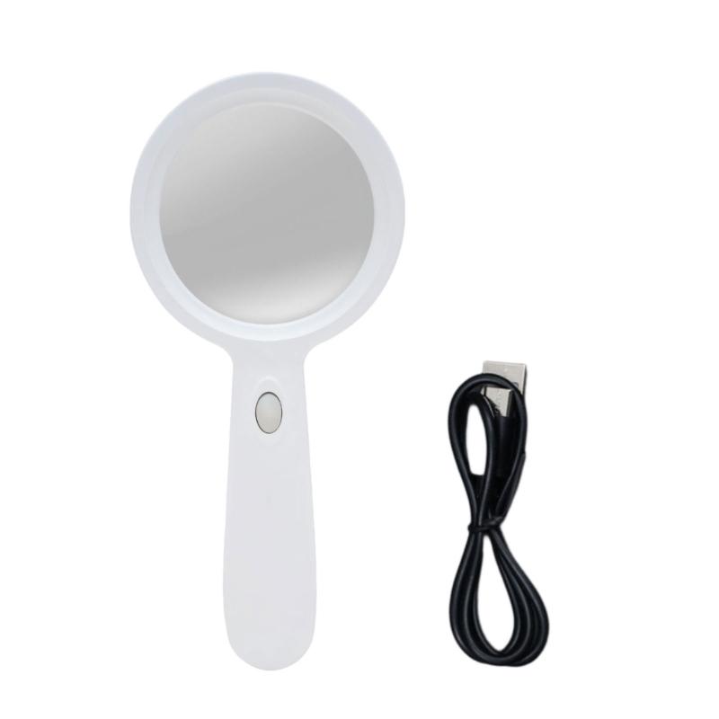 10X Magnifying Glass Lens Handheld Eye Loupe Magnifier with Light for Senior Newspaper Reading Jewelry Stamps Inspection