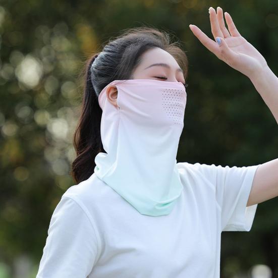 Ice Silk Sunscreen Face Sun Protection Face Guard Breathable Holes Protector Neck Clavicle