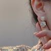 New Square Colorful Zircon Ear Stud Earrings For Women Personality Fashion Daily Wear Accessories Party Jewelry Birthday Gifts