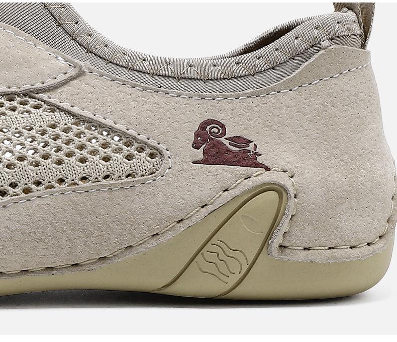 Men's Summer Mesh Leather Casual Sports Shoes - Octopus Lazy Design, Large Size