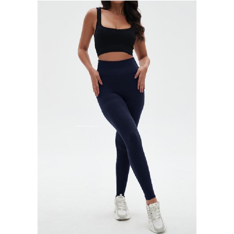 

Брюки для йоги, Фитнес-брюки с эффектом подтяжки бедер и похудения, Леггинсы, Популярные персиковые бесшовные облегающие брюки для женщин S чёрный