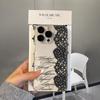 Black Lace Transparent Phone Case for iPhone 17 16 15 14 13 12 11 Pro Max XR 14 Plus 17E 16E Air Screen Protector Soft Cover