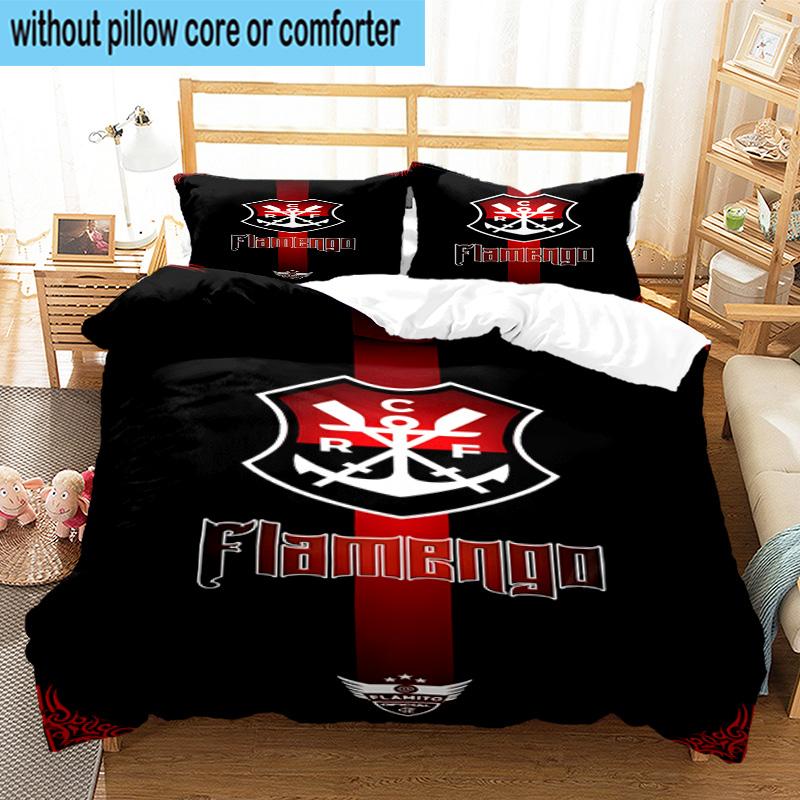 3pcs CR Flamengo Printed Bedding Set Duvet Cover Closure Includes 1 Duvet Cover & 2 Pillowcases Bedding Sets Home Decor Gifts