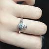 Vivienne Westwood Style Four-Prong Planet Ring, CZ Saturn Ring for Women, Minimalist Fashion Jewelry, Silver