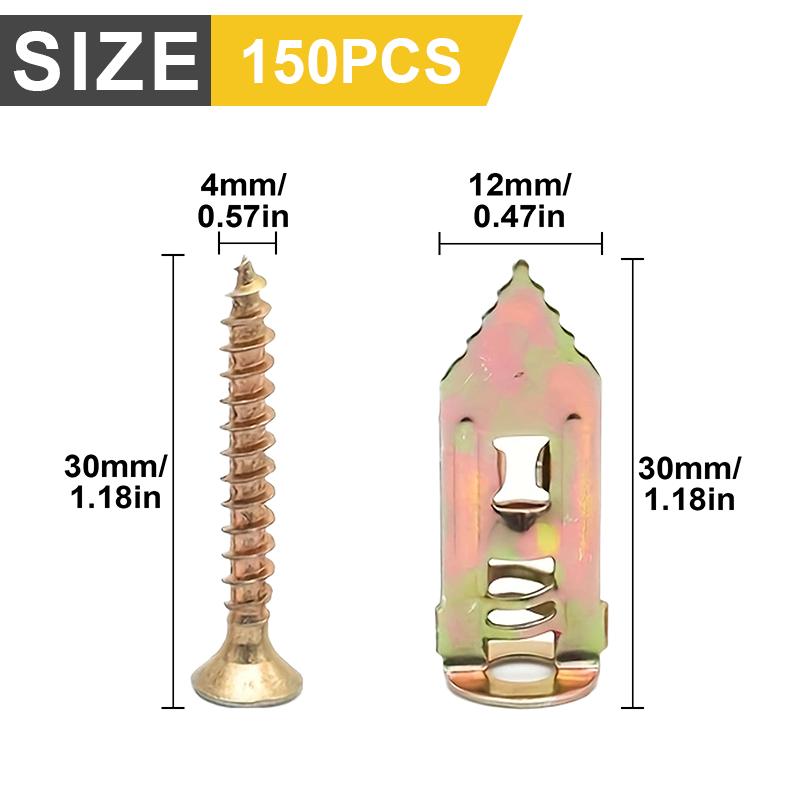 150 Colored Zinc Expansion Bolt Sets, Suitable for Home Decoration and Industrial Applications.