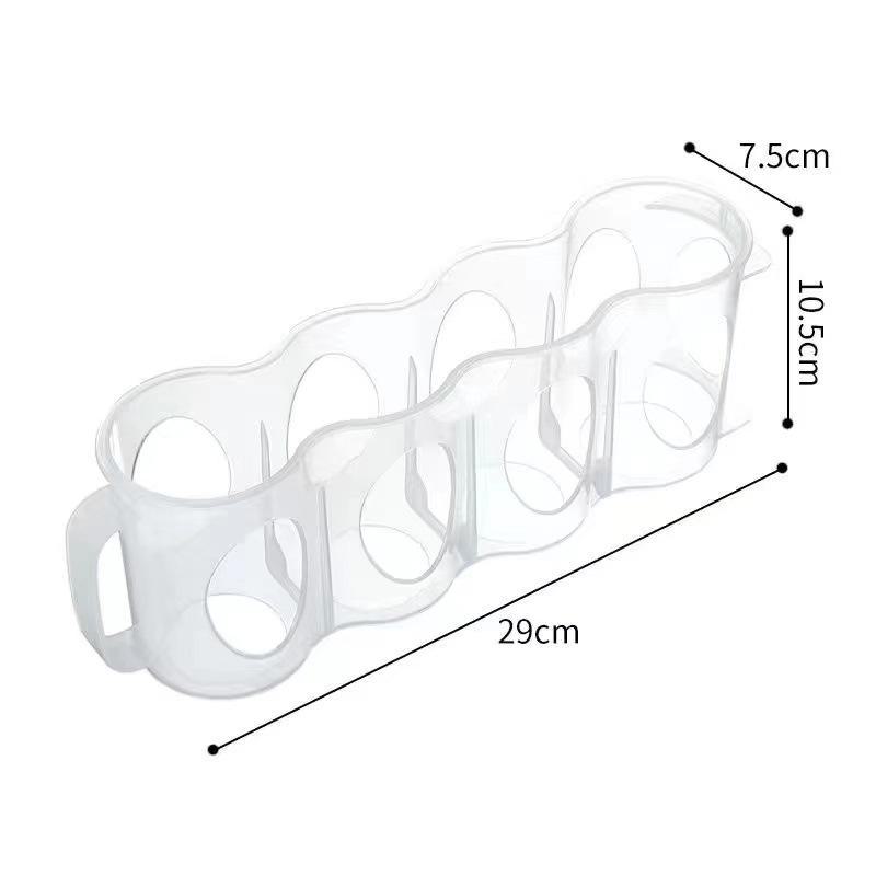 Японская четырехсекционная прозрачная стойка для хранения напитков с ручкой для холодильников прозрачный белый 649₽