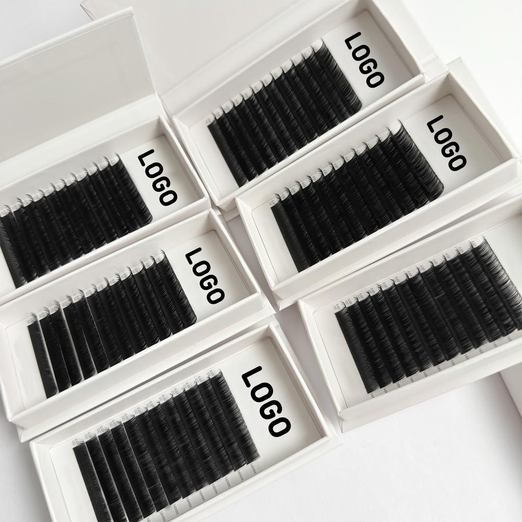 Synthetic Hair Volume Extensions Cc Curl Individual Eyelash Extensions Private Label Handmade Cruelty-Free Vegan