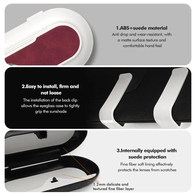 Suede Car Sun Visor Glasses Case Organizer Box Sunshade Holder For Citroen C5 C1 C2 C6 C4L DS3 DS4 DS5 C-Elysee Grand Berlingo
