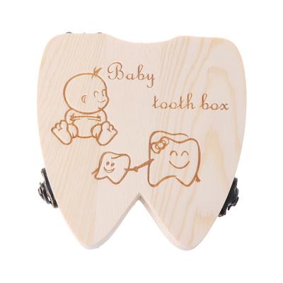 Dětská krabička na zuby Dřevěný organizér na mléčné zuby Úložný box pro kluky a holky Krabička na uchování vzpomínek
