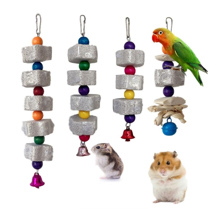 Parrot Chewing Toy Mineral Stone Parrots Beaks Grinding Toy Bites Resistant Cockatiels Parakeets Hangings Bird Molar Toy