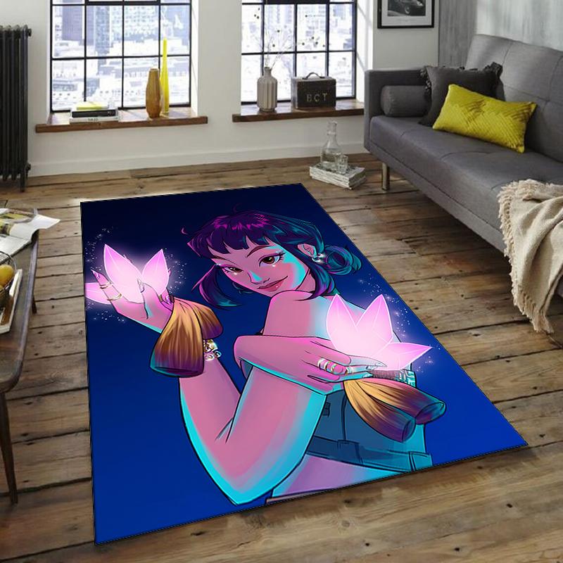 1pc KPop Demon Hunters ZOEY3 Design Area Rug - Non-Slip, Soft & Cozy Floor Mat for Living Room, Bedroom, Office - Indoor/Outdoor Decorative Carpet