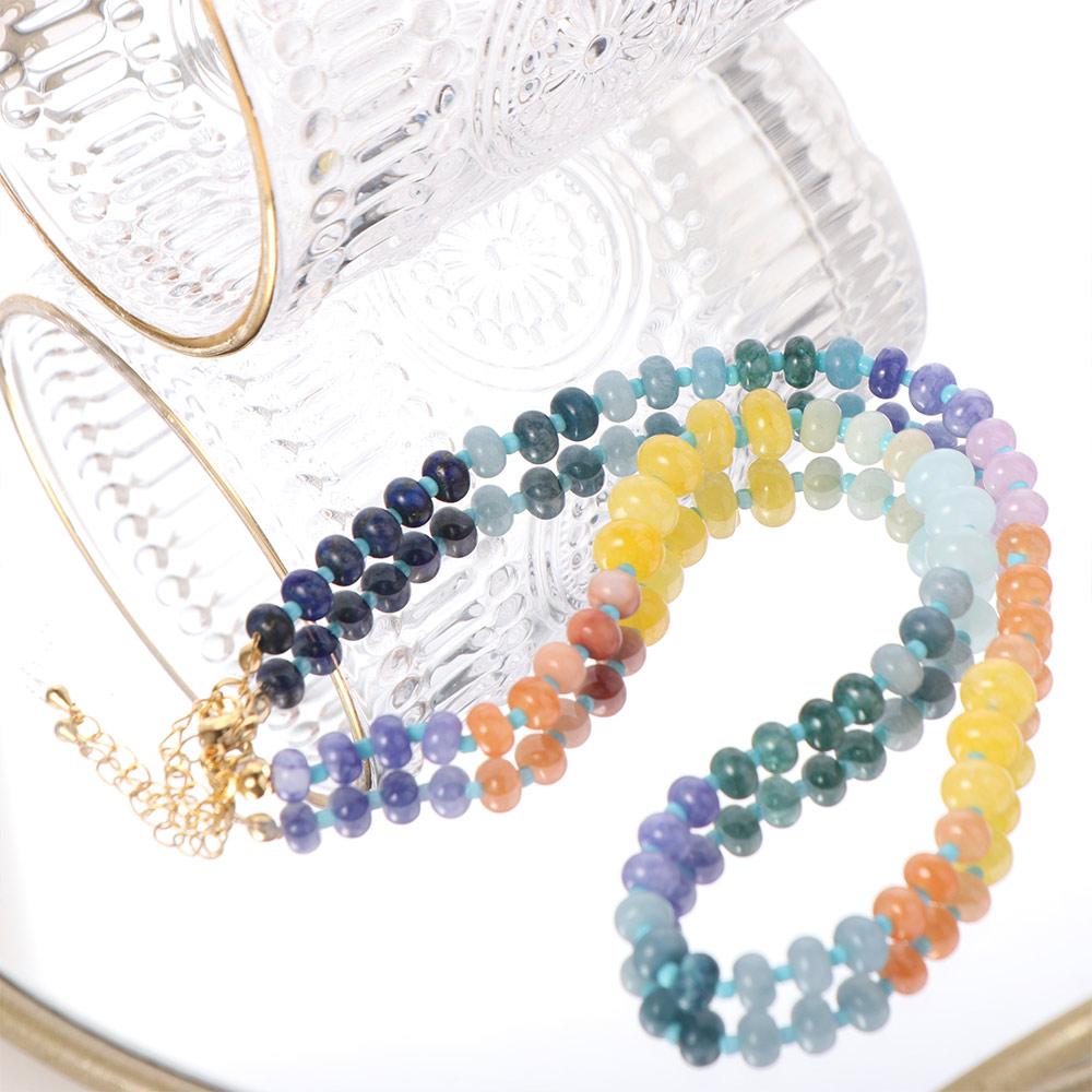 Bohemian Style Women's Beaded Necklace Handmade Rainbow Necklace Creative Neck Choker Gifts