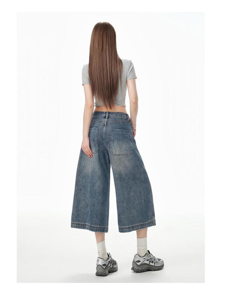 2025 Trendy Women’s Retro Wide-Leg Cropped Pants