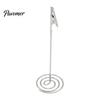 Office Desk Accessories Metal Place Card Holder with Spiral Base, Table Numbers Display Gold Holders Rack, Desktop Memo Photo Clip Stand for Weddings