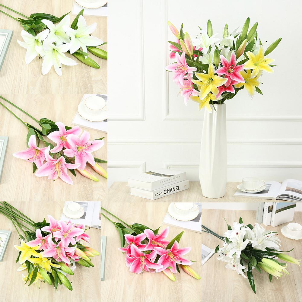 Artificial Lily Hydrangea Rose 1pcs 36cm Durable PU