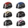 Hot Sell Brown Synthetic Leather Vintage Motorcycle Motorbike Vespa Open Face Half Motor Scooter Helmets & Goggles