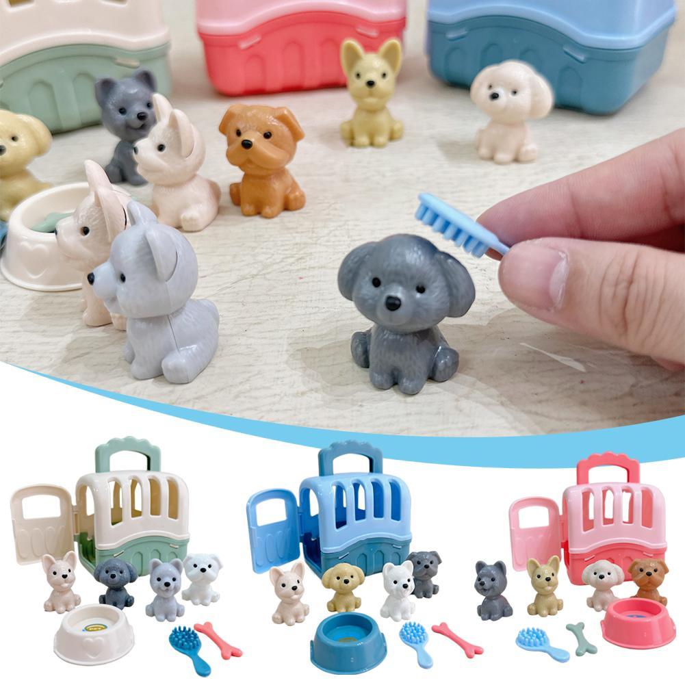 Kids Pet Cage Toy Set Doll House Animal Play House For Girls, Pretend Play Dog Kennel With Accessories, Fun Role-Playing Gift