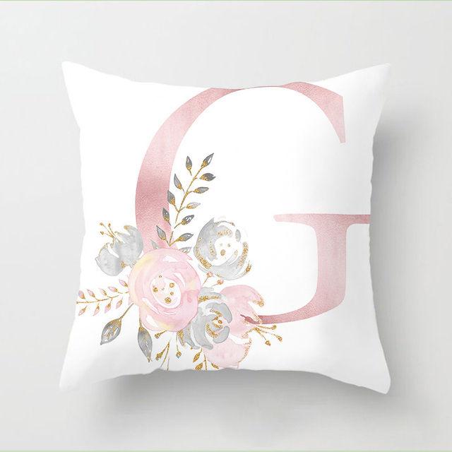 Flower Letter Pillow Soft and Breathable Sofa Car Lumbar Support Office Waist Protection Pillowcase