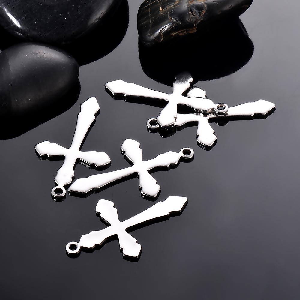 20pcs/lot Stainless Steel Cross Charms Pendants For Jewelry Making Christian Cross Jewelry Making Charms Connector Accessories