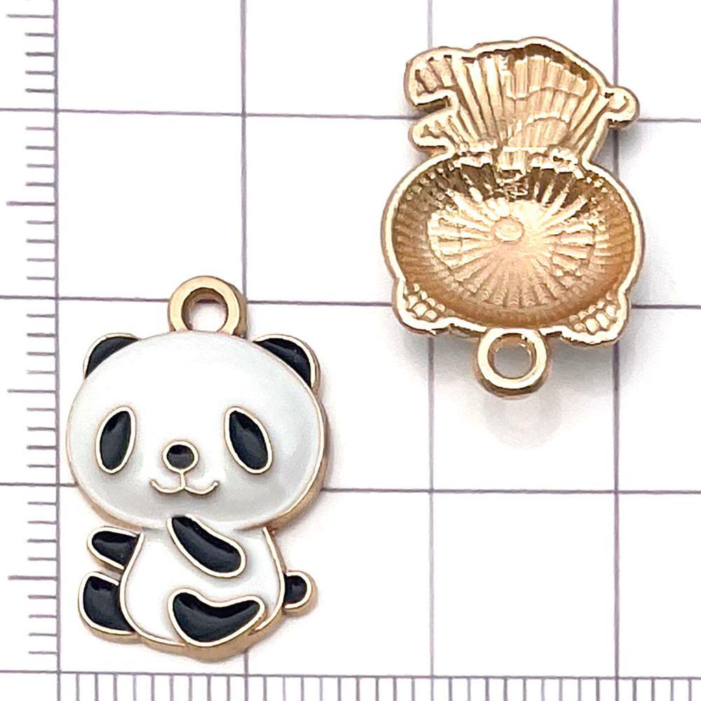 30 Mixed Black & White Enamel Panda Charms for DIY Jewelry
