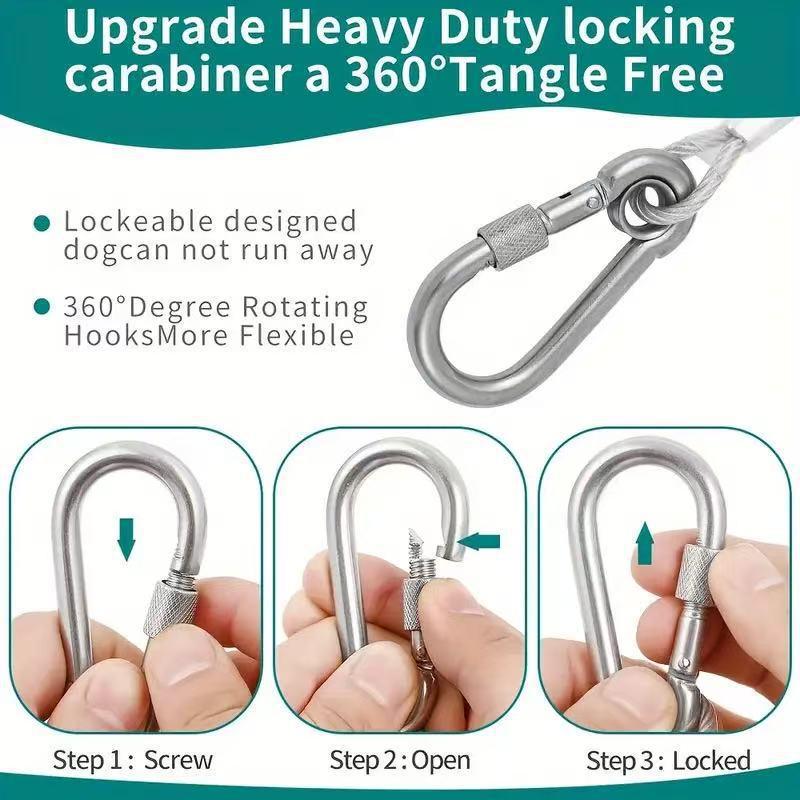 Thickened Anti-Bite PVC Galvanized Steel Dog Leash for Large and Medium Dogs