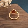 Antique Gold Inlaid Red Agate Open Ring – Versatile Ladies Design