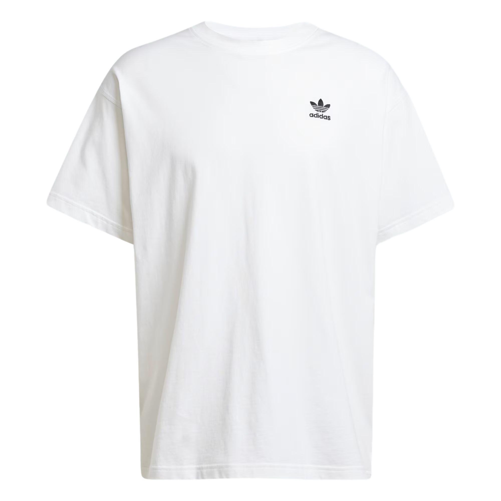 adidas Essentials Polera Trifolio Oversized Asia Sizing White Black Men s JD0373 M