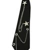 Punk Star Chain Decors Neck Tie for JK Costumes and Everyday Wear Uniform Tie Party Neckwear for Student Formal Event
