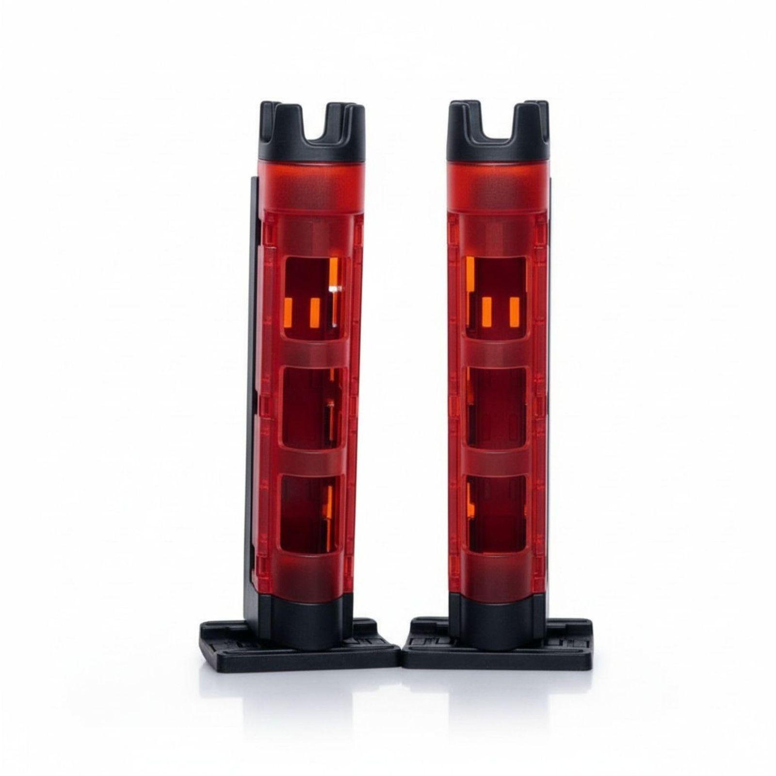 Used [Clove Cube] Rod Stand Tackle Box Compatible Rod Stand Anti-Scratch Fishing Rod Plastic Set of 2 (Red) [Red]
