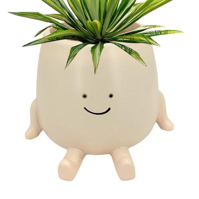 Cute Face Planter Pots Resin Indoor Cactus Sitting Plant Pot Decorative Head Planter Garden Pots For Gardening Planting Lovers