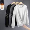 Men's Fashionable Round Neck Print Hoodie - Autumn/Winter Loose Fit, Versatile Long Sleeve Pullover with Velvet Layer.