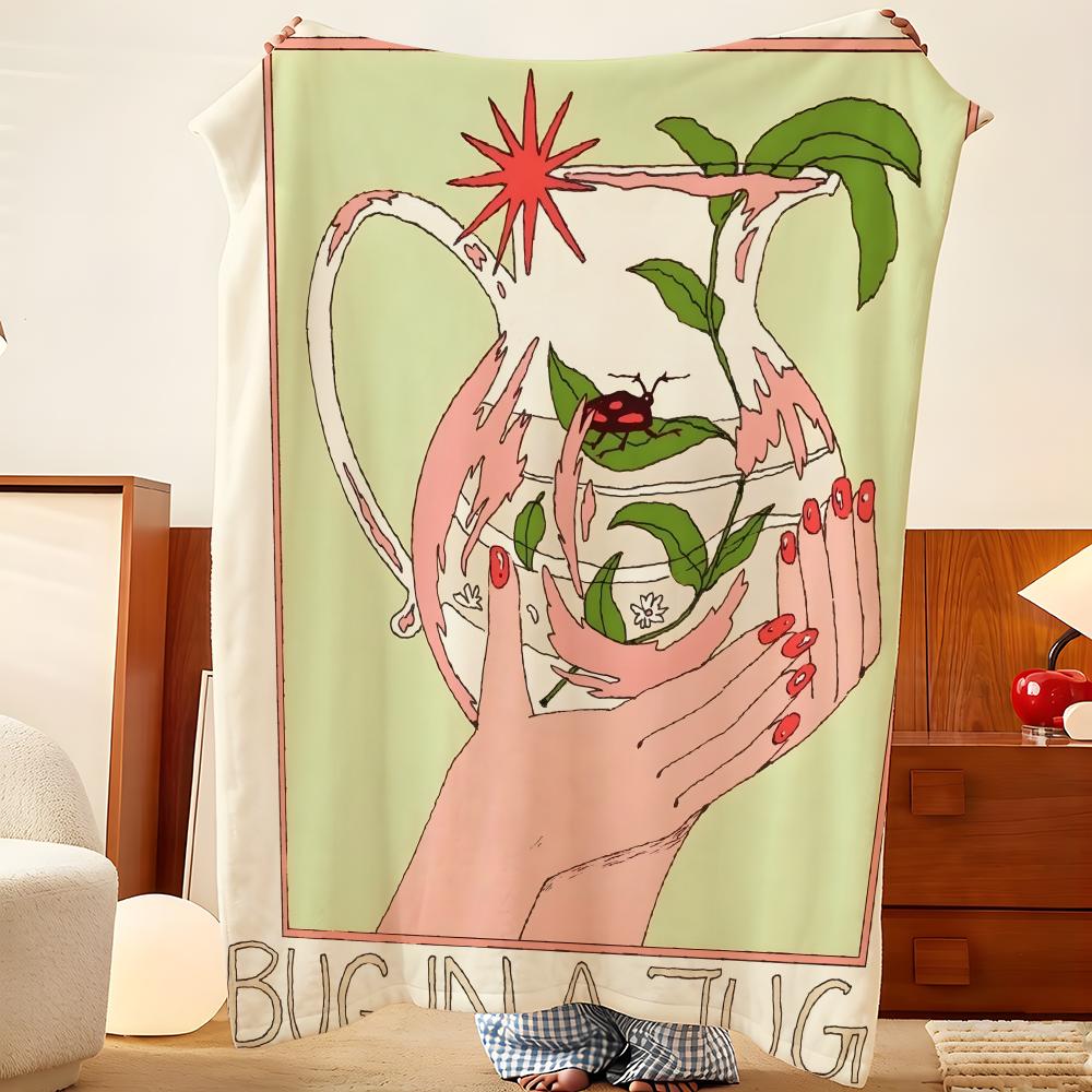 Artist S-Simone G-Goder Throw Flannel Throw Blanket, Lightweight Cozy, Durable Washable Cute Cool