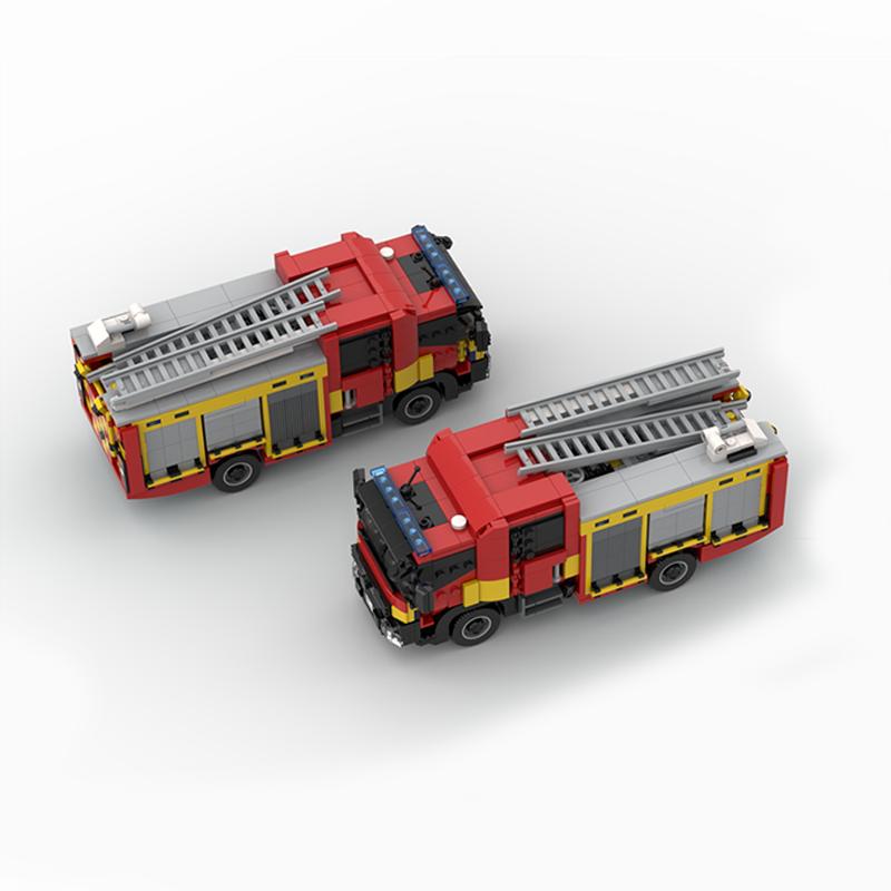 1036 PEZZI MOC Modello London Fire Brigade Lfb MK3 Autopompa Scala Camion Pesante Atego Blocchi da Costruzione Assemblaggio Fai-da-te Blocchi da Costruzione Regalo