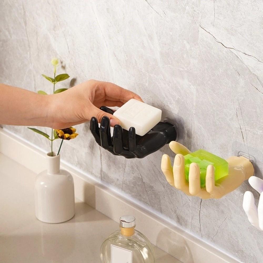 Seamless Wall Mounted Storage Rack Creative Hand Shape Hook Useful Non-punching Hook Office