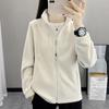 Winter Fleece Hiking Jacket Women Thicked Climbing Running Sweatshirt Double Side Zipper Stand Collar Sport Coat