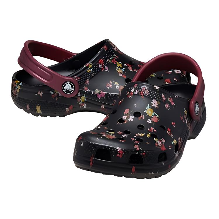 Crocs Comfortable Breathable Versatile Childrens Sandals Kids Sandals Black Red 210354-0C4