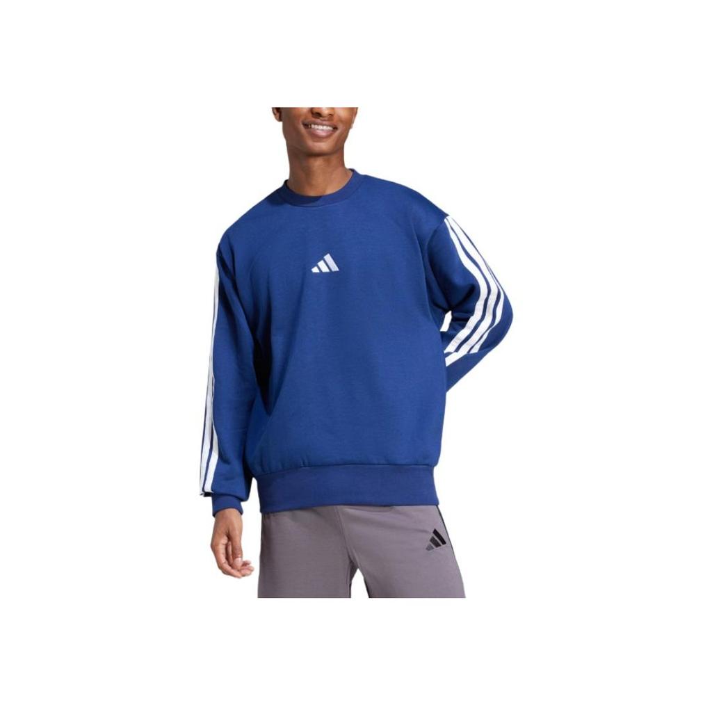 Adidas Striped Logo Long Sleeve Sweatshirt Men sweatshirt Dark-Blue JE6307