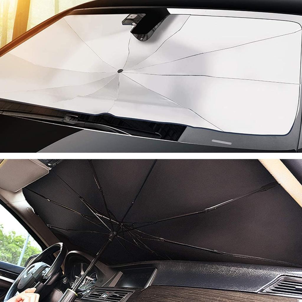Helloleiboo Car Windshield Sun Shade UV Rays And Heat Sun Visor Protector Foldable Reflector Windshields Umbrella