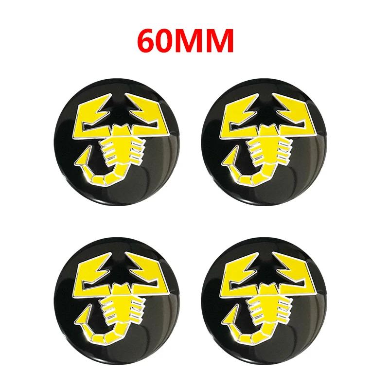 4pcs 65mm 60mm 3D logo car emblem Wheel Center Hub auto Rim refit dust-proof badge covers sticker styling accessories For FIAT