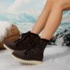 Large size snow boots for women's autumn and winter new velvet thickened lace-up warm new cotton boots for women