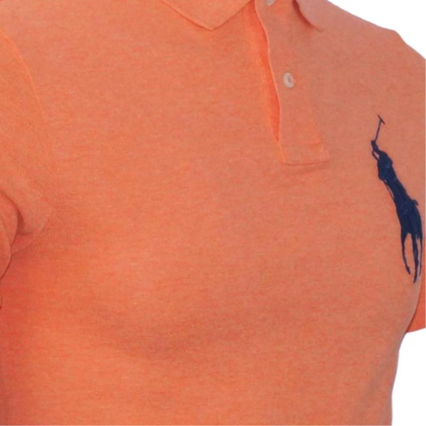 Polo Ralph Lauren Logo Embroidered Pullover Straight-Cut Short Sleeve Polo Shirt Men Polo Shirts Orange 710697457-061